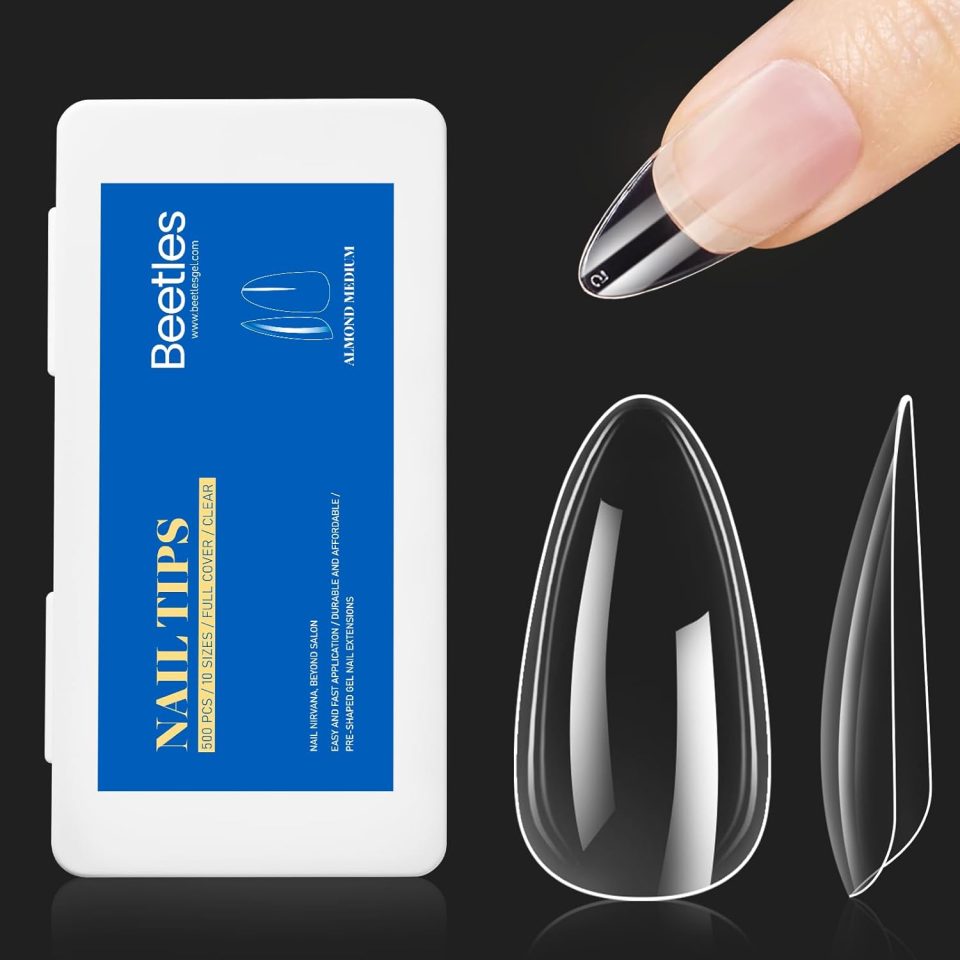 Beetles Gel Nail Tips Almond Medium Shape Nails