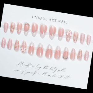 Almond French Tip Press on Nails