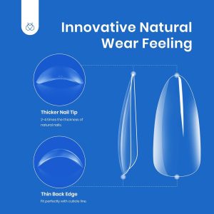 Beetles Gel Nail Tips Almond Medium Shape Nails