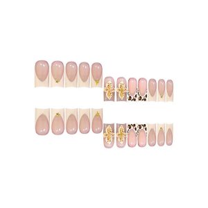 Leopard Print French Tip Press on Nails