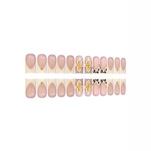 Leopard Print French Tip Press on Nails