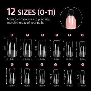 Medium Square Fake Gel Nail Tips.