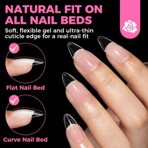 Almond Gel Nail Tips.