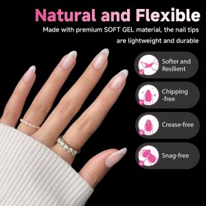 Medium Pointed Almond Nail Tips.