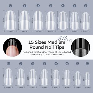 Modelones Medium Round Oval Fake Nail