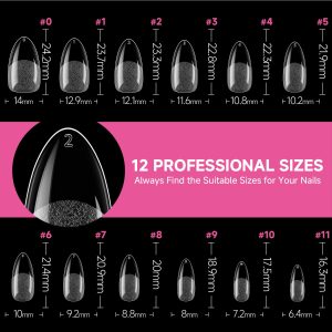 Medium Pointed Almond Nail Tips.