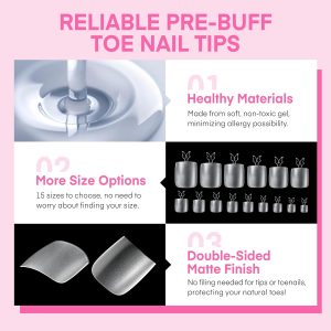 Square Gel Toe Tips – 504pcs.