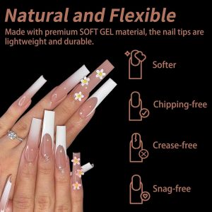 240Pcs Square Soft Gel Nail Tips.