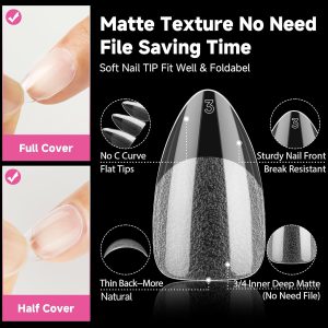 Short Almond Nail Tips.