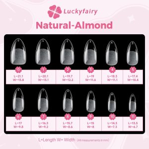 Almond Nail Tips: 240pcs Pointed Almond Soft Gel Nail Tips.